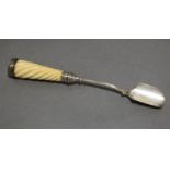 An Edwardian silver cheese scoop with spiral-fluted ivory handle, 9¼” long; London 1906 b Goldsmiths