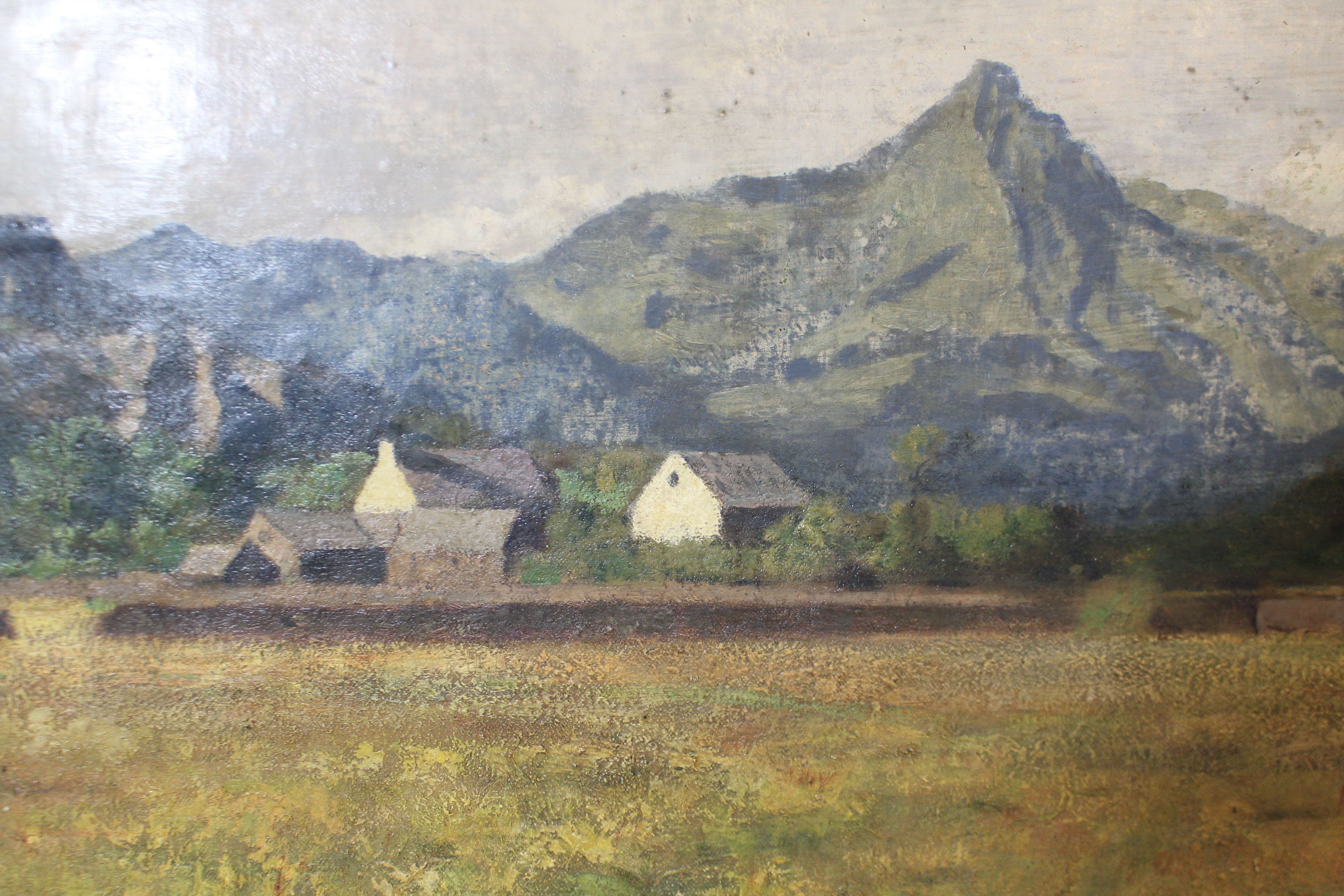 ENGLISH SCHOOL, 19th century. An extensive mountainous landscape with farm buildings to the fore. - Image 2 of 4