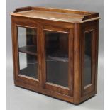 A late 19th/early 20th century mahogany & pine display cabinet, the tray-top with moulded edge &