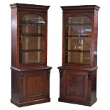 A PAIR OF VICTORIAN MAHOGANY TALL STANDING BOOKCASES, attributed to Gillows of Lancaster, each