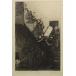 ANTHONY GROSS R.A. (1905-1984). A black & white etching “Repairing the Viaduct at Merville”;