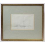 E. W. COOKE, R.A., R.F.S. (1811-1880). A barge & sailing vessels in calm waters. Pencil on paper; 4”