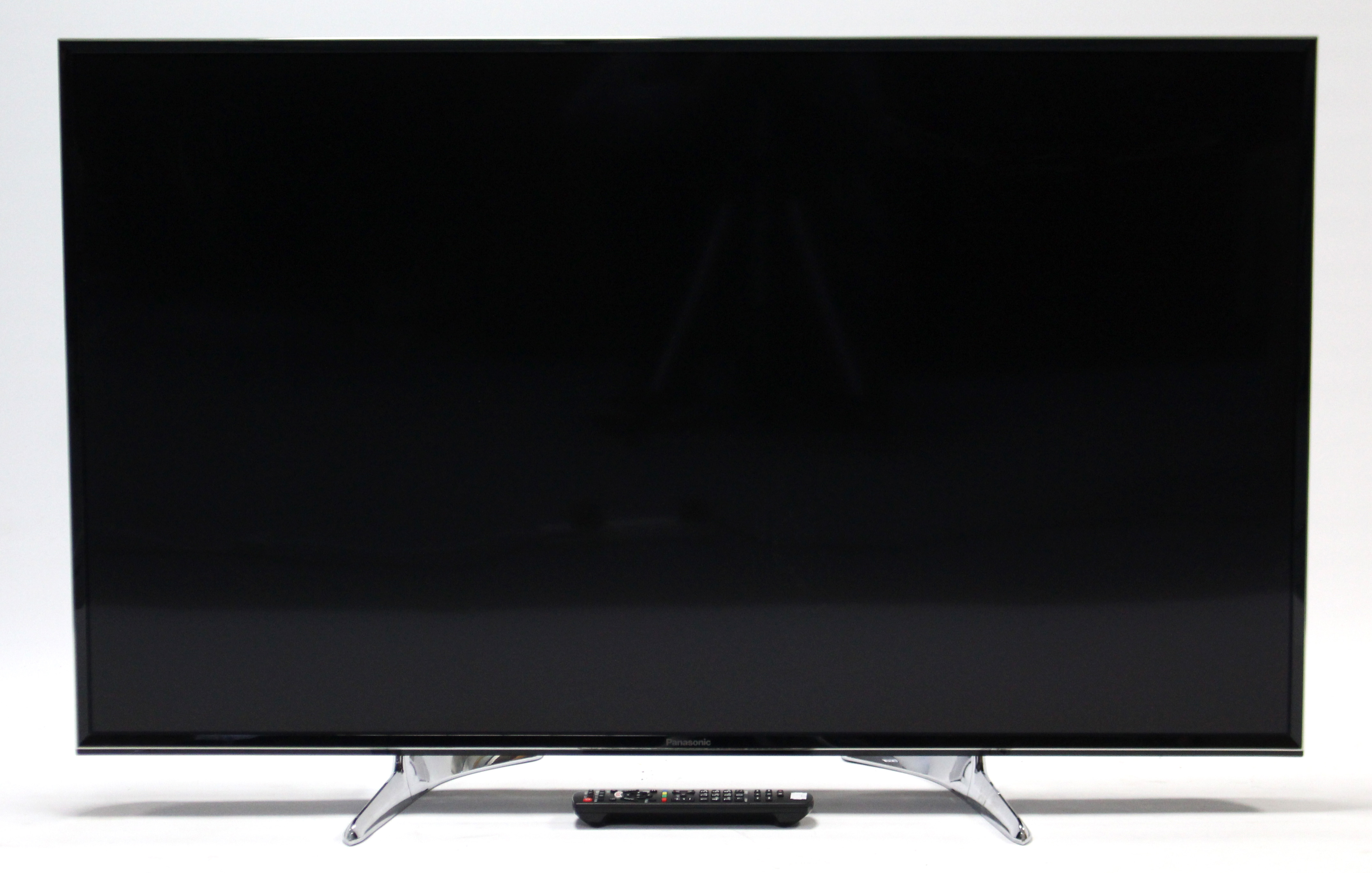 A Panasonic 48” LED television with remote control.