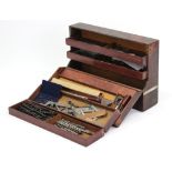 An early 20th century carpenter’s deal tool box with fitted interior enclosing numerous tools &