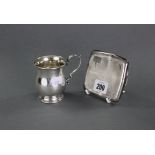 A George V silver christening mug Sheffield 1916, 2¾” high; & a George VI silver engine-turned