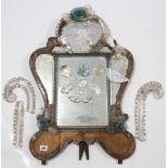 A Venetian-style rectangular dressing table mirror, 30” x 18½”, w.a.f.; & various decorative