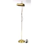 A brass finish standard lamp, 62½” high.