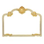 A pair of 19th century-style rectangular wall mirrors, in gilt & light grey finish frames with