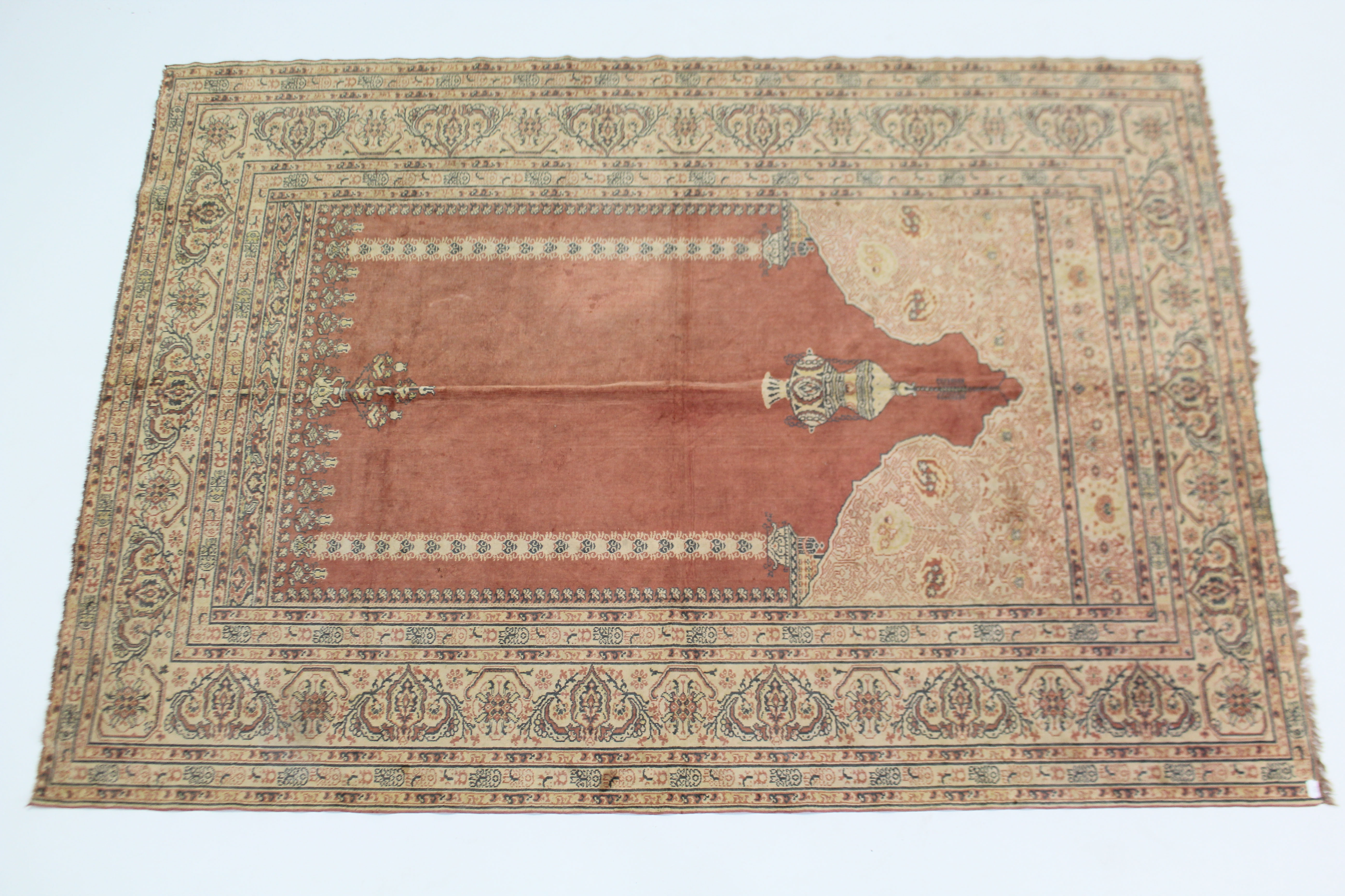 Three various rugs; together with a beech standard lamp; & a square footstool. - Image 3 of 4