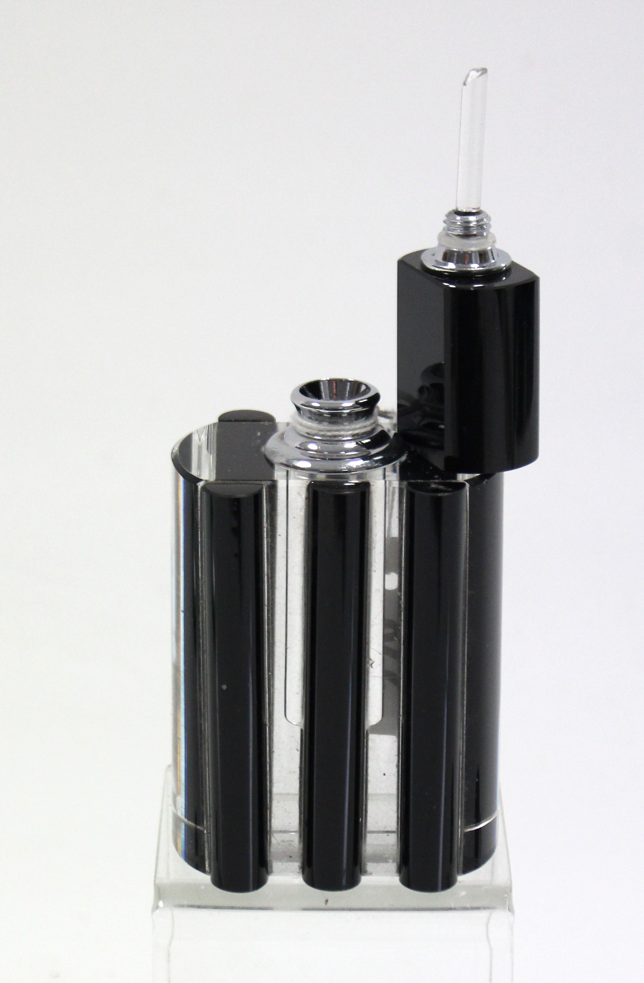 An Art Deco-style smoked clear glass scent bottle, 5¾” high. - Image 2 of 2