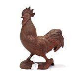 A modern cast-iron cockerel garden ornament, 12½” high.