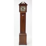 A reproduction grandmother clock in mahogany case, 61½” high.