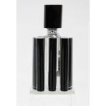 An Art Deco-style smoked clear glass scent bottle, 5¾” high.