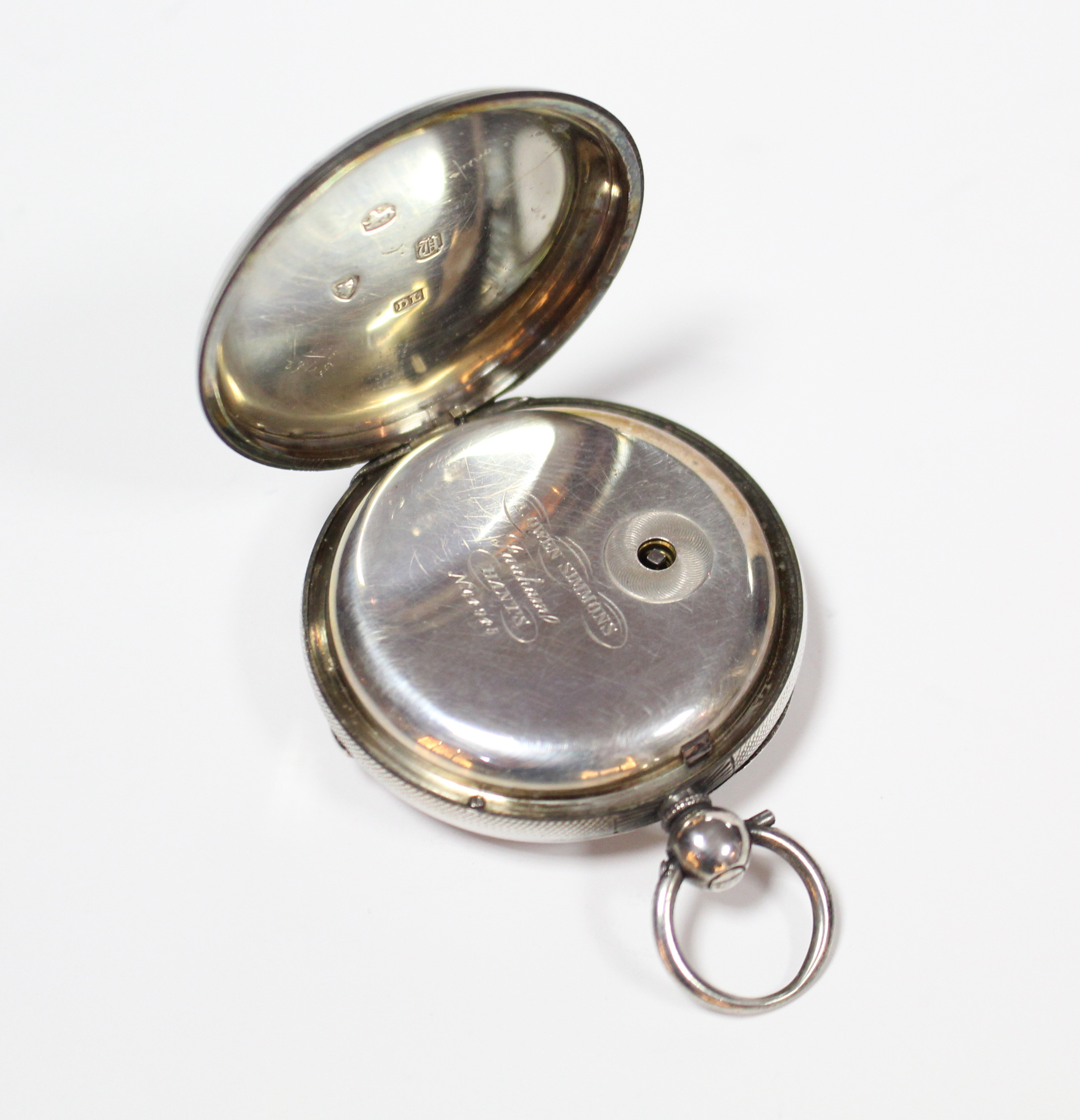 A Victorian silver gent’s pocket watch by I. Owen Simmons, Fareham, No. 64945, with verge - Image 3 of 6