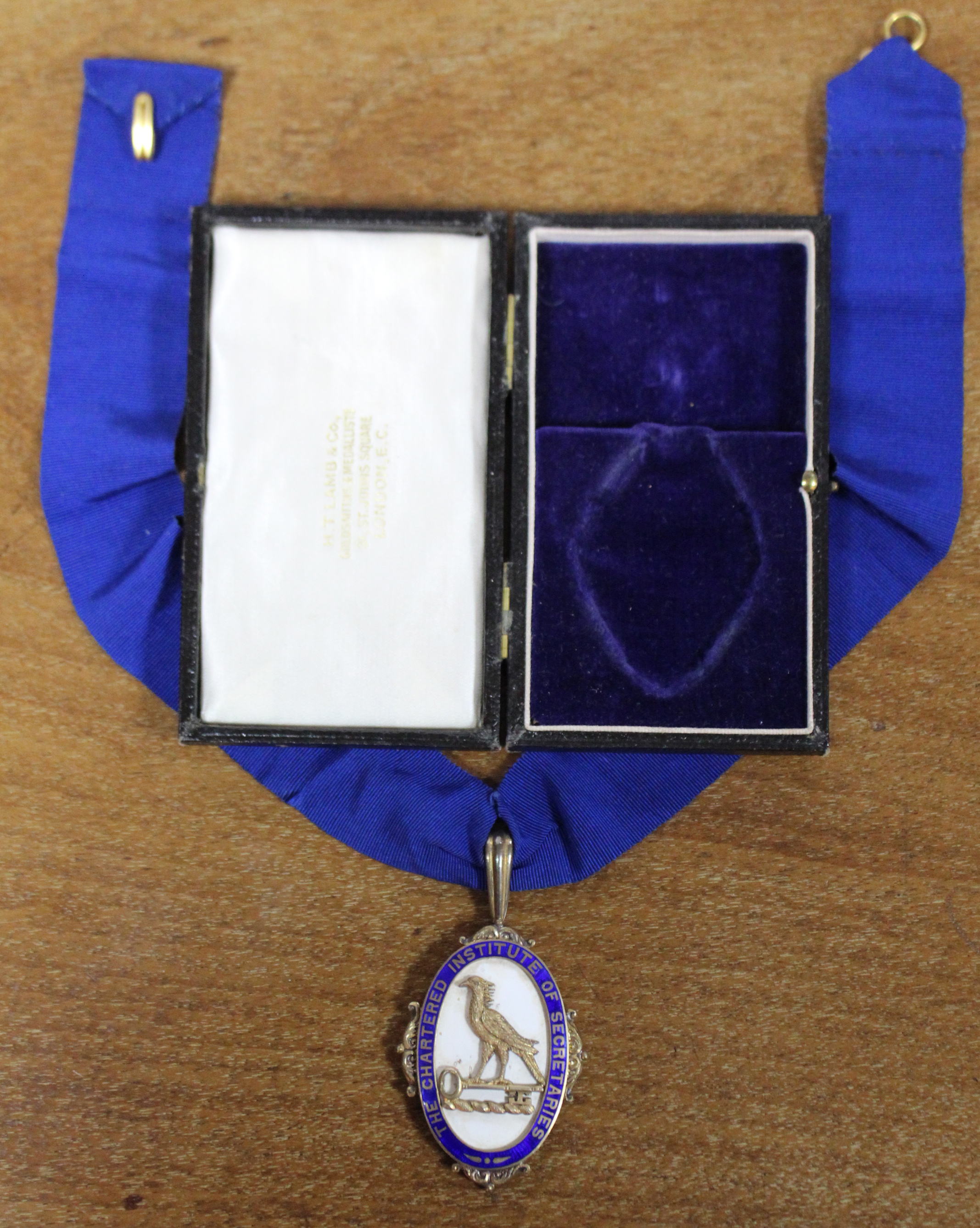 The President’s badge of the Chartered Institute of Secretaries in silver-gilt & enamel, the reverse - Image 3 of 3