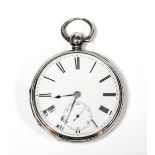 A Victorian silver gent’s pocket watch by I. Owen Simmons, Fareham, No. 64945, with verge