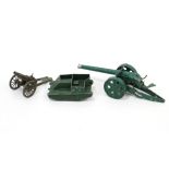 A Lone Star scale model “Bren Gun Carrier”; two scale model canons; & various Britains scale