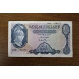 A “Britannia” series £5 note, 1957-62, L. K. O’Brien chief cashier