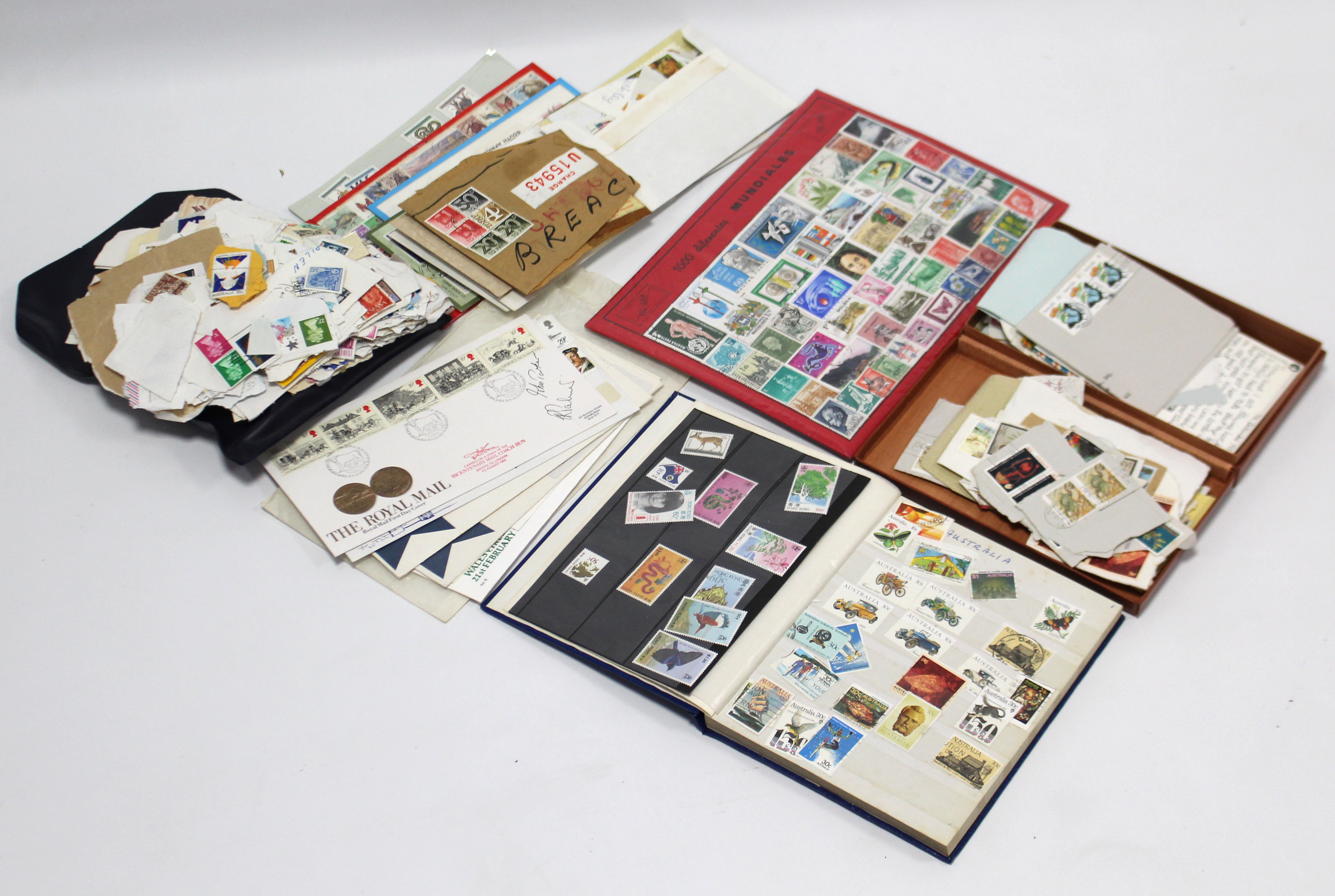 A small collection of G. B. & foreign stamps in one stock-book, loose, & on pieces; also various - Image 2 of 4