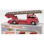 A Dinky Supertoys scale model “Turntable Fire Escape” fire engine (No. 956), boxed.