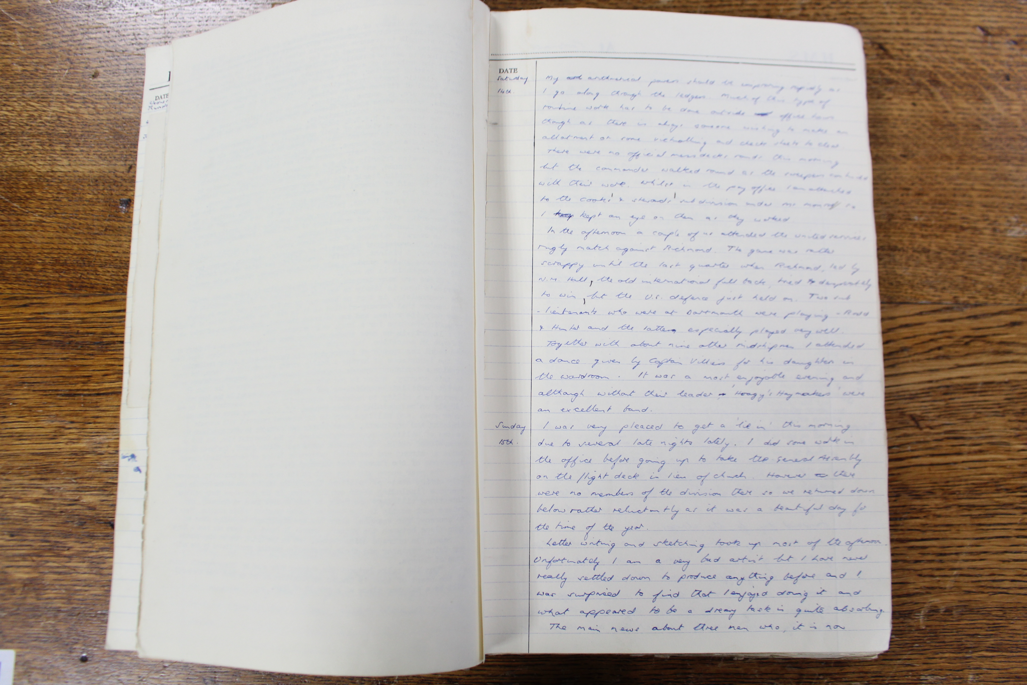 A mid-20th century “H. M. S. Bulwark” Journal for the use of Midshipmen, chronicling the Suez - Image 6 of 13