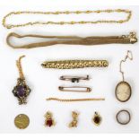 Various items of yellow-metal jewellery.