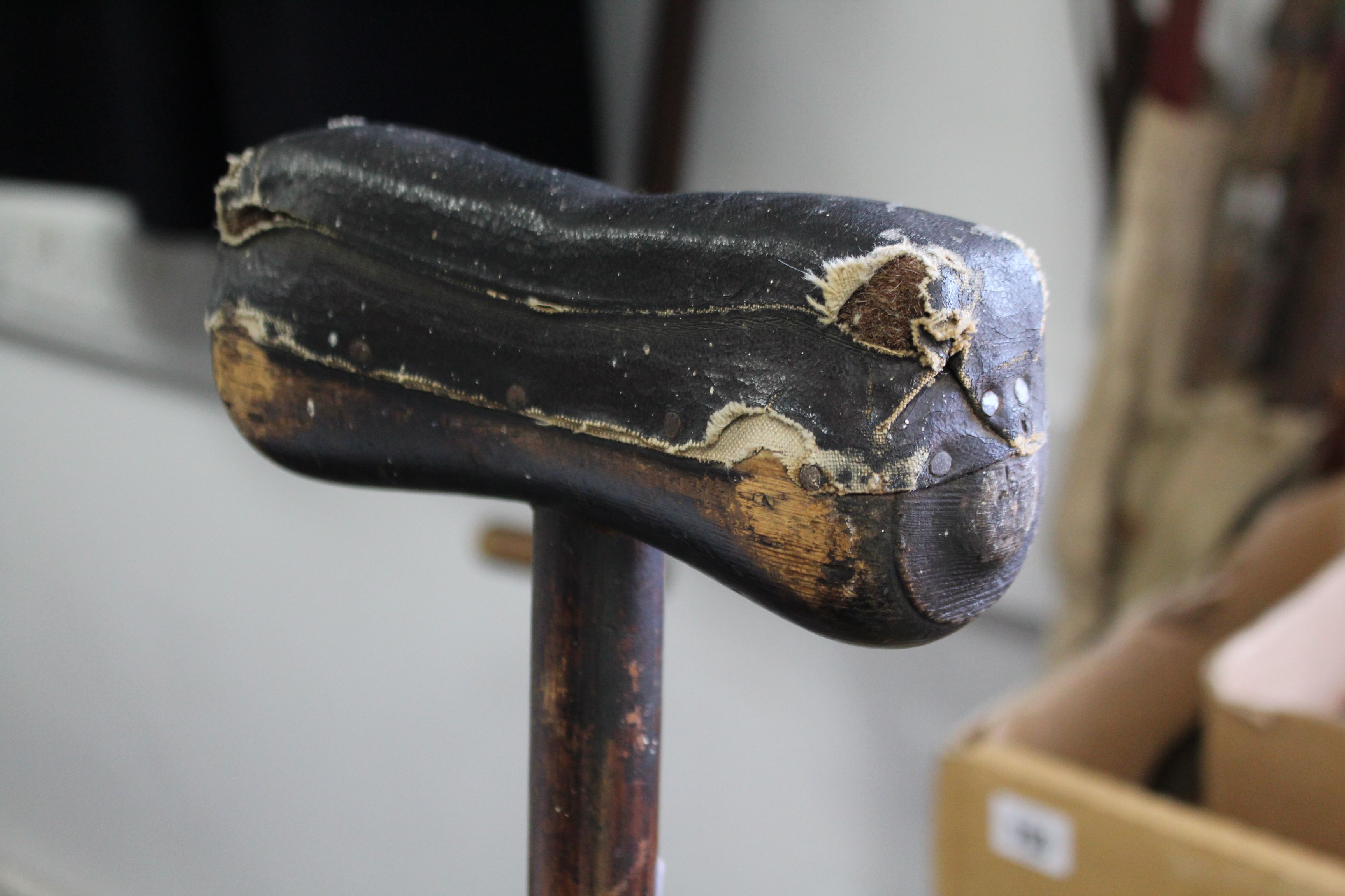 A pair of WWI treen crutches, 51” high. - Image 4 of 5