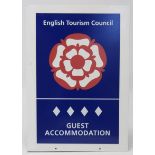 An enamelled double-sided sign “English Tourism Council, Guest Accommodation”, 22” x 15½”.