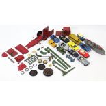 Fourteen various scale model vehicles; & various items of loose Meccano.
