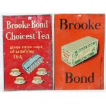 Two mid-20th century tin rectangular signs “Brooke Bond Tea”, both 29¼” x 19¼”.