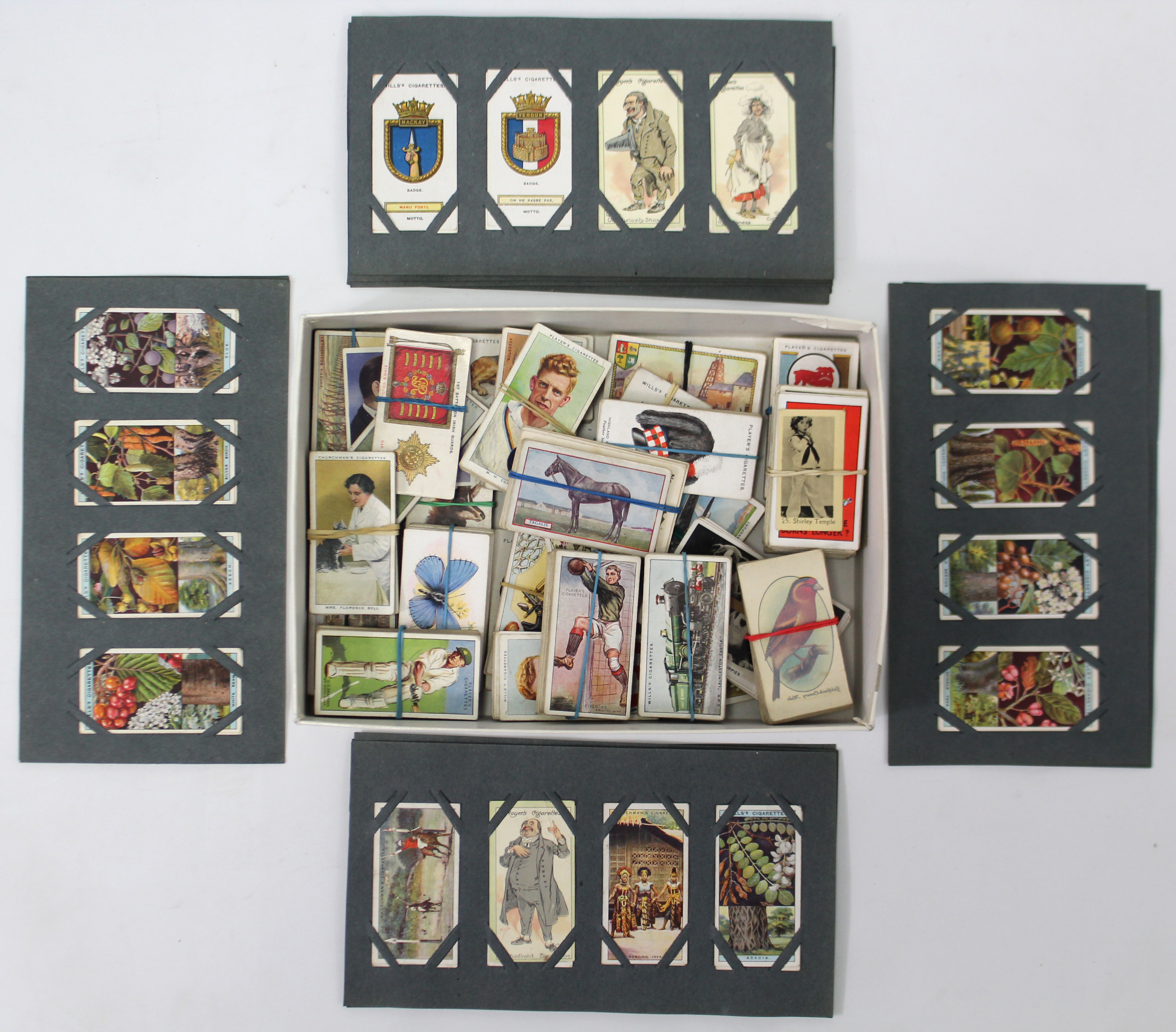 Approximately five hundred various cigarette cards by John Player, W. D. & H. O. Wills, etc.,