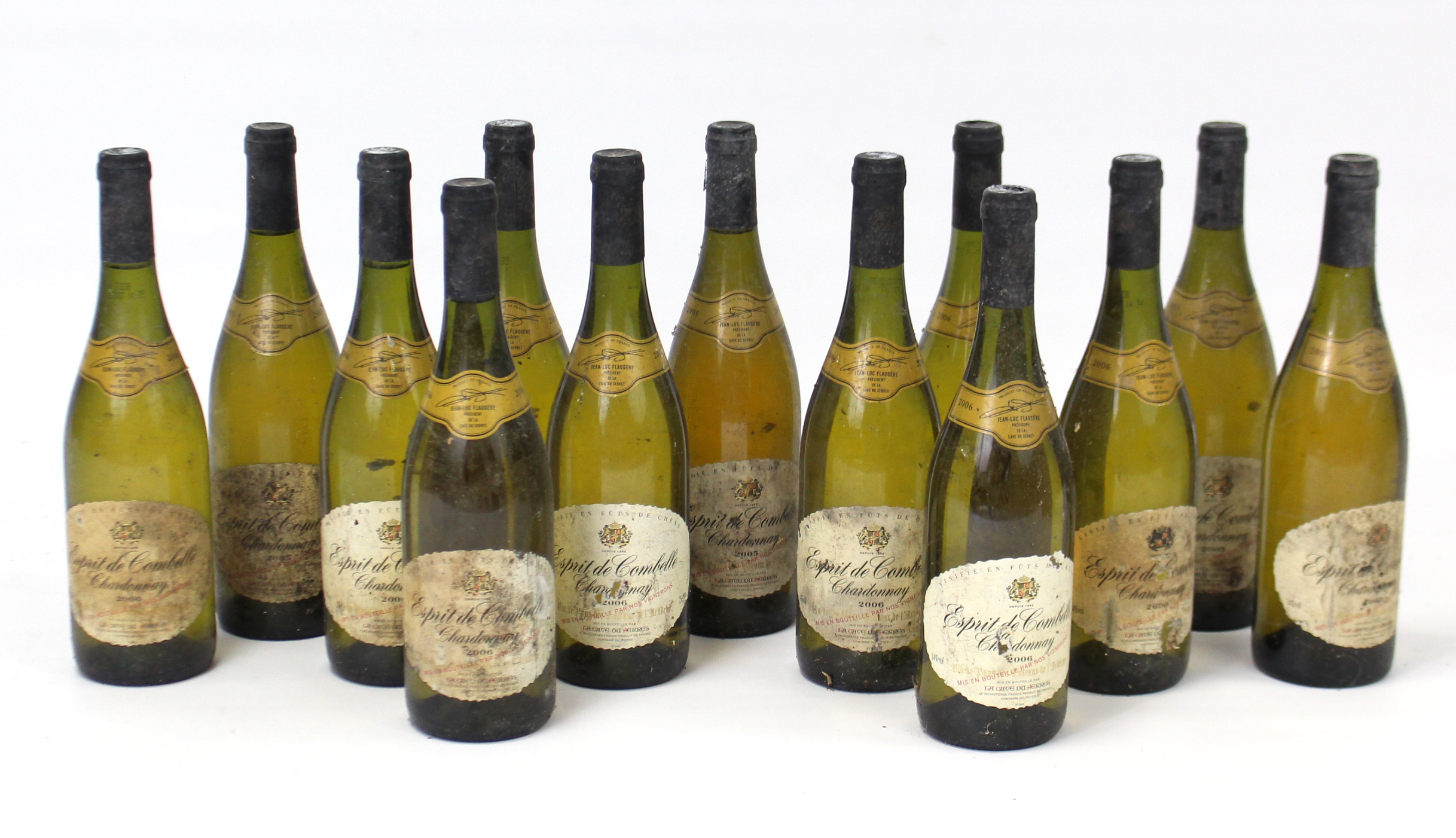 Thirteen bottles of Espirit de Combelle Chardonnay (2006), 75cl. with contents.