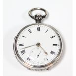 A Victorian silver gent’s pocket watch by Davis & Bennett, Fleet St., London, No. 39447, with