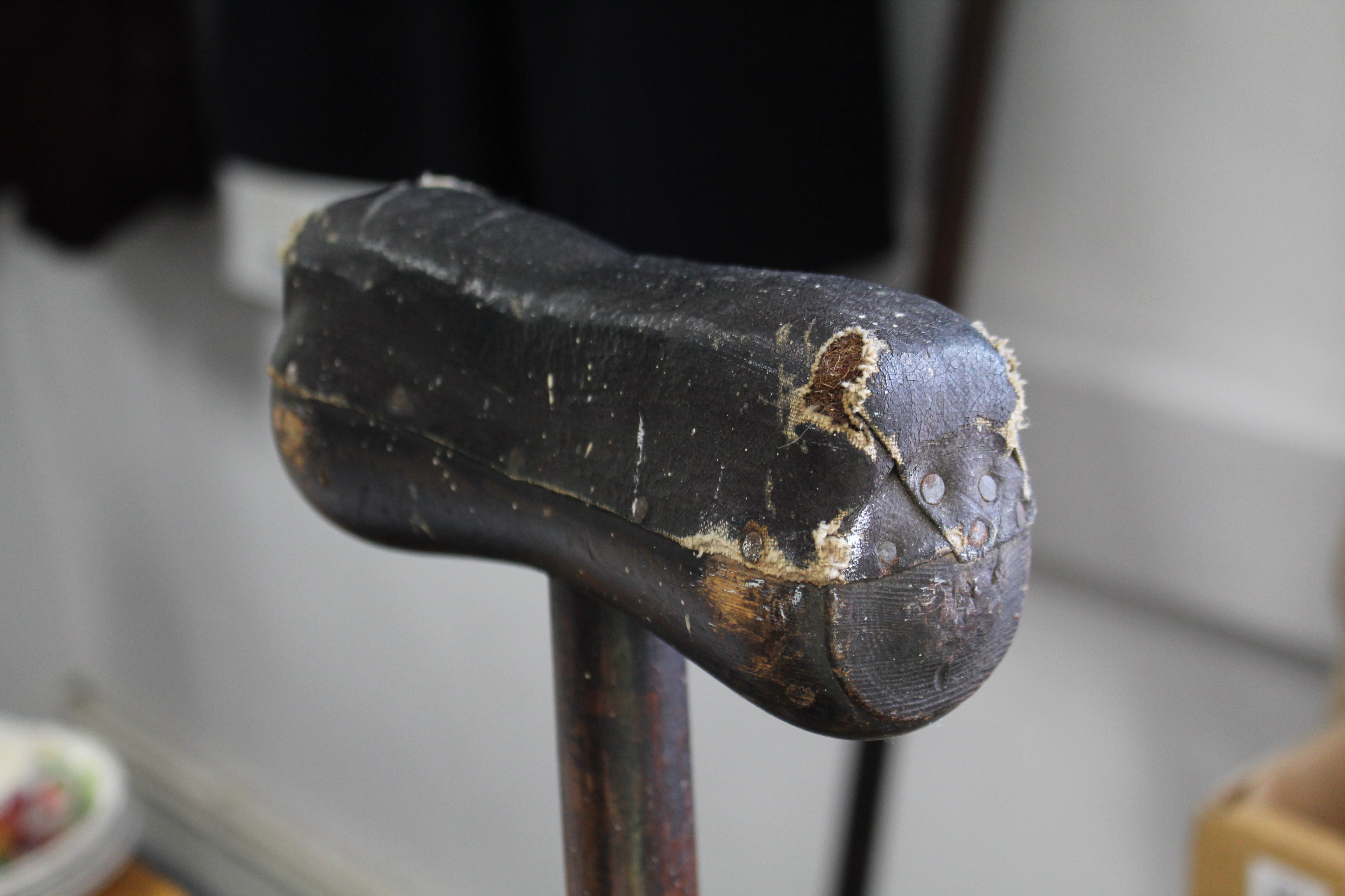 A pair of WWI treen crutches, 51” high. - Image 3 of 5