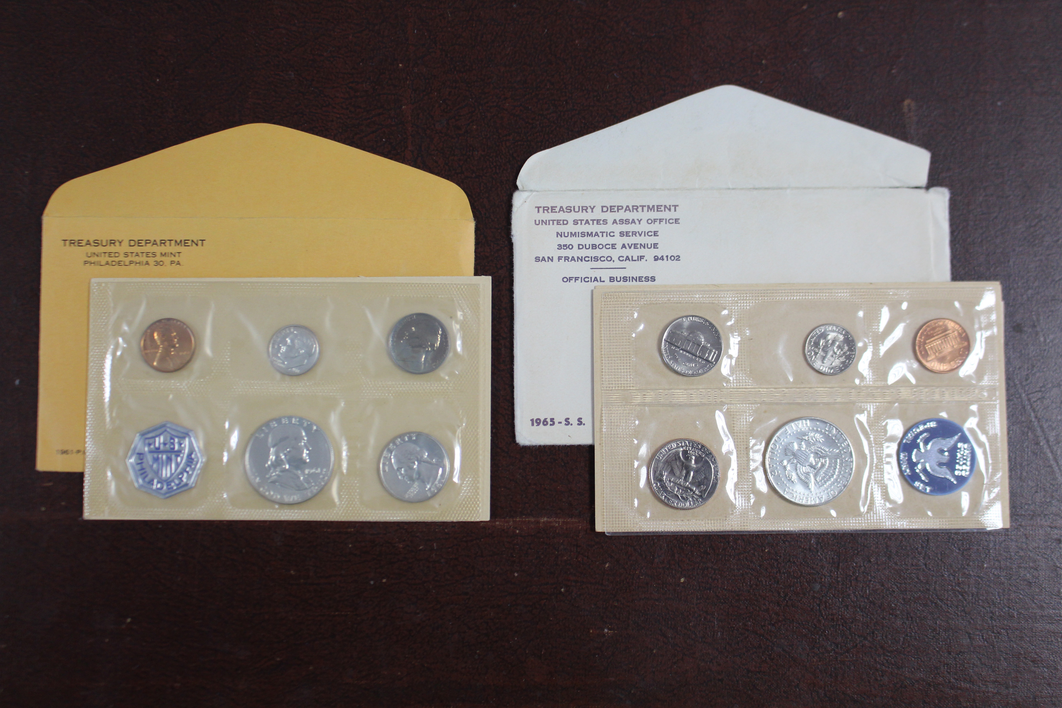 Two United States Treasury Department coin sets (1961 & 1965), & one volume “The Mini Story” by - Image 2 of 6