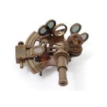 A WWI brass sextant by Kelvin & Hughes of London, 4¼” wide, uncased.
