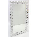 A large R. V. Astley rectangular wall mirror in white-finish frame, & inset bevelled plate, 51½” x