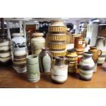 Seventeen various West Germany pottery vases, 12” & 7½”