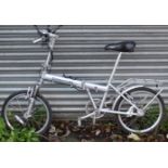 A Downtube folding bicycle (silvered).