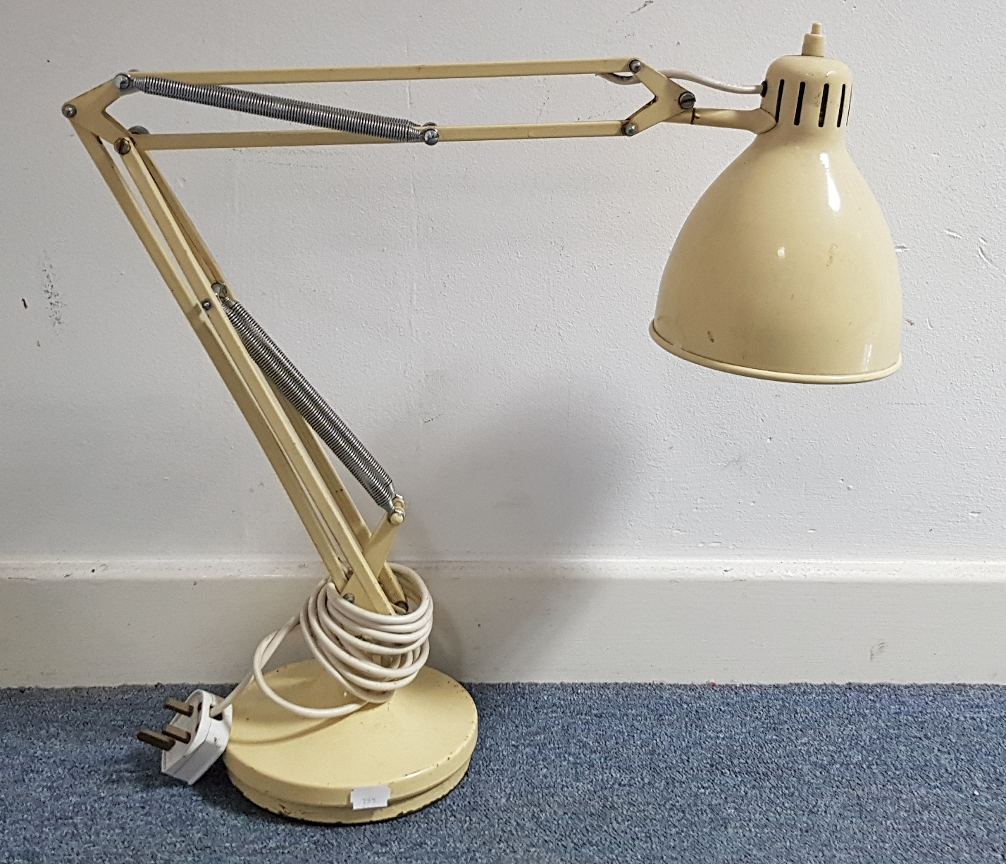 An anglepoise desk lamp; four advertising tins; a coloured print; & sundry other items.