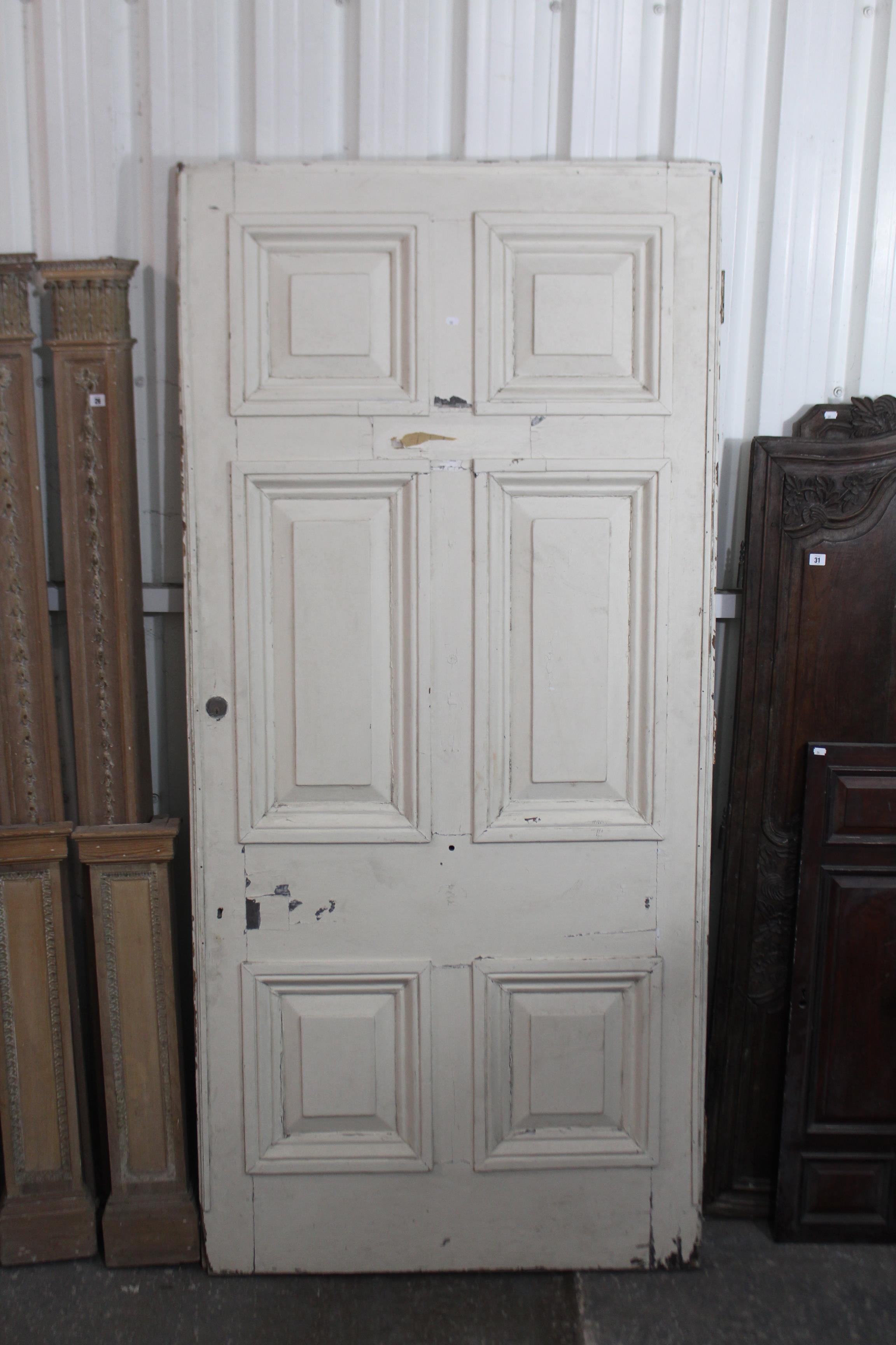 A large white painted & carved wooden cartouche board, 47” wide x 62” high; & a large white - Image 2 of 2