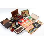 Two wristwatches; a small quantity of costume jewellery; a cigarette case & matching lighter;