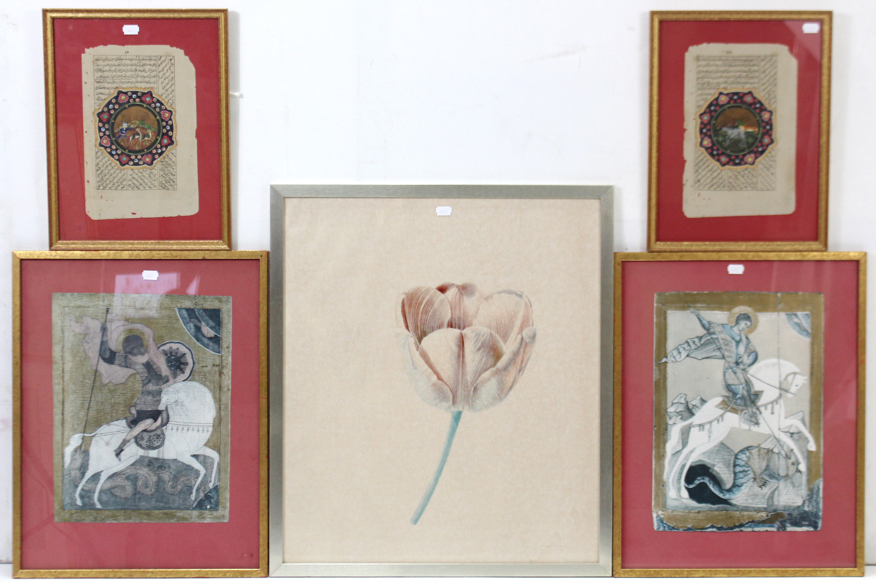 Six small coloured etchings by Chad Coleman; together with five various other decorative pictures, - Image 2 of 4