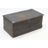 A Victorian painted deal tool chest with hinged lift-lid, & on plinth base (slight faults), 30¾”