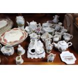 A collection of souvenir china; a part dinner service; & sundry other items.
