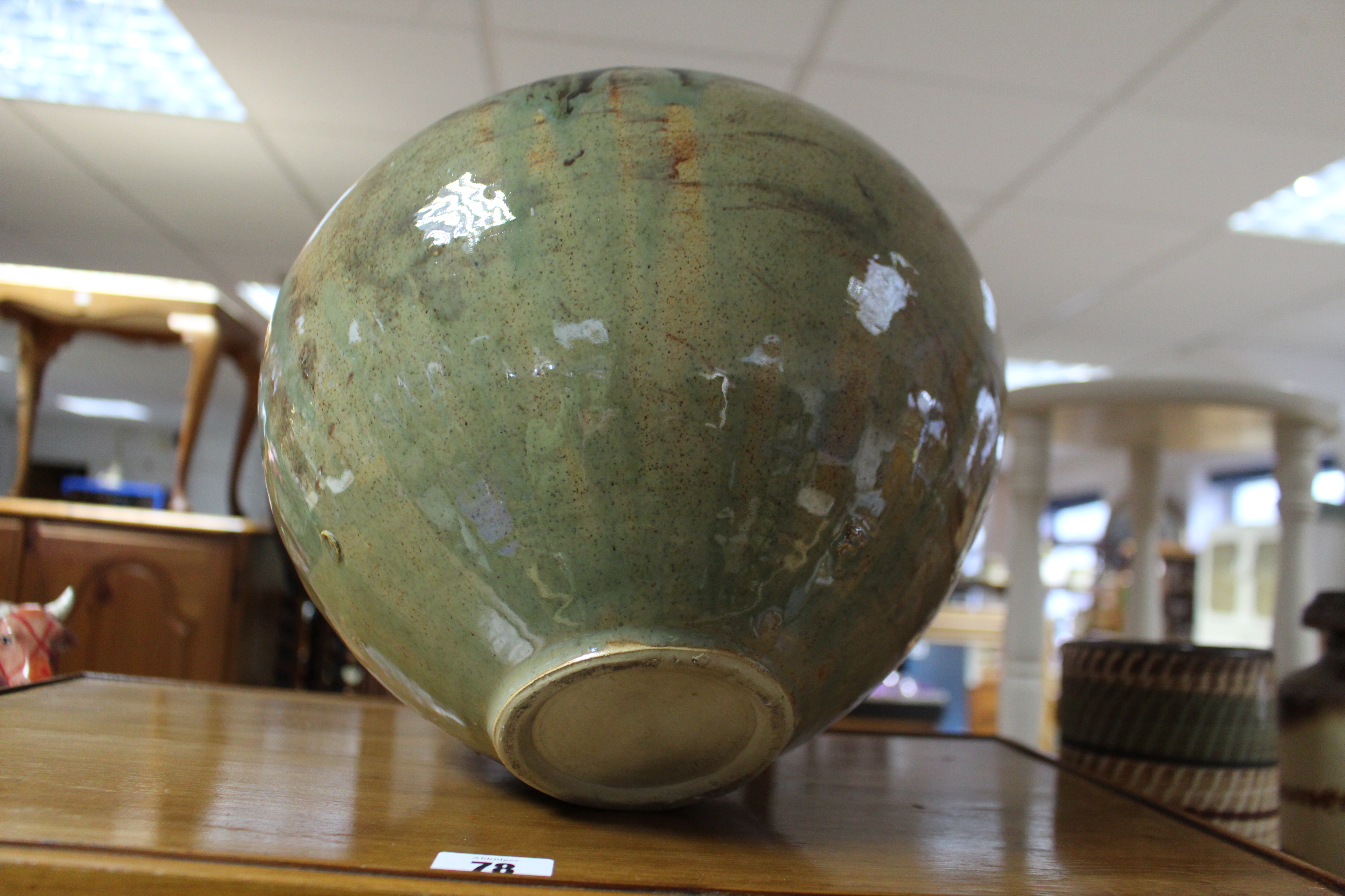 A pair of Stuart cut-glass trumpet-shaped vases, 7¾” high, each in case; a studio pottery vase, - Image 8 of 8