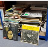 A collection of approximately three hundred various records-classical, pop, etc.