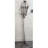 A white painted wrought-iron standard lamp (w.a.f.), 86” high; together with fourteen various