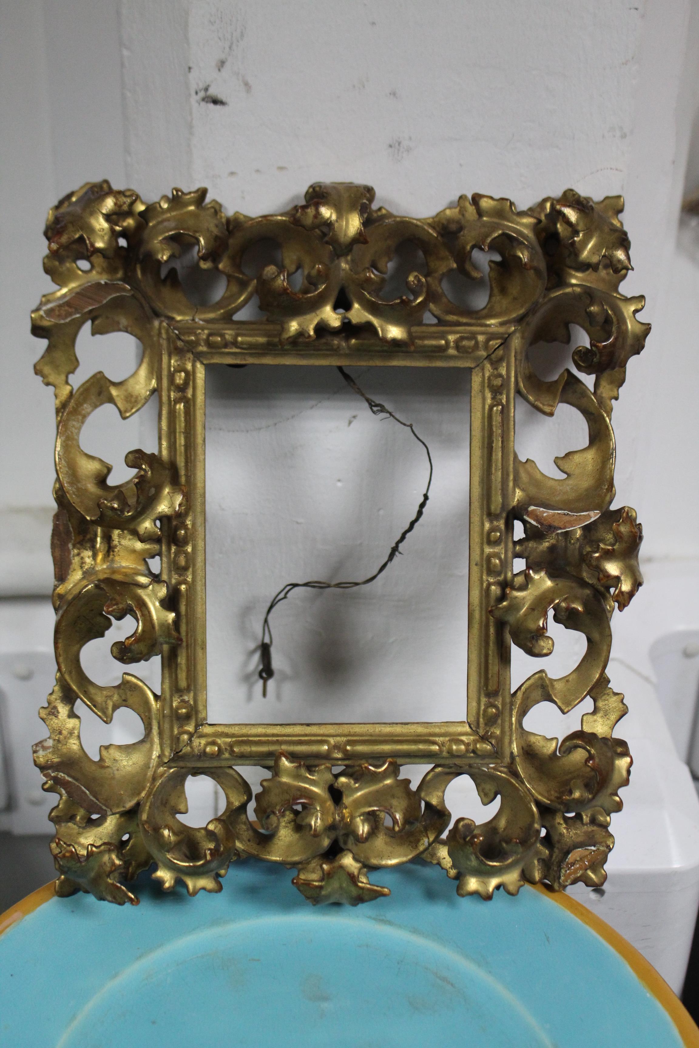 A set of four carved giltwood rectangular Florentine picture frames; 20½” x 17” over-all; & a - Image 3 of 10