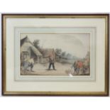 After TENIERS, 19th century. Figures playing Skittles in a yard. Watercolour; 8¾” x 14½”.